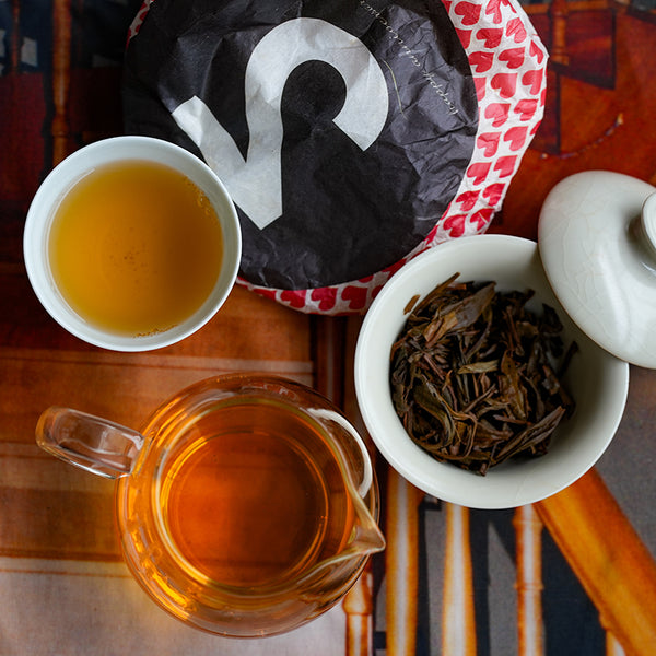 an aged raw Puer tea, brewed in the cup