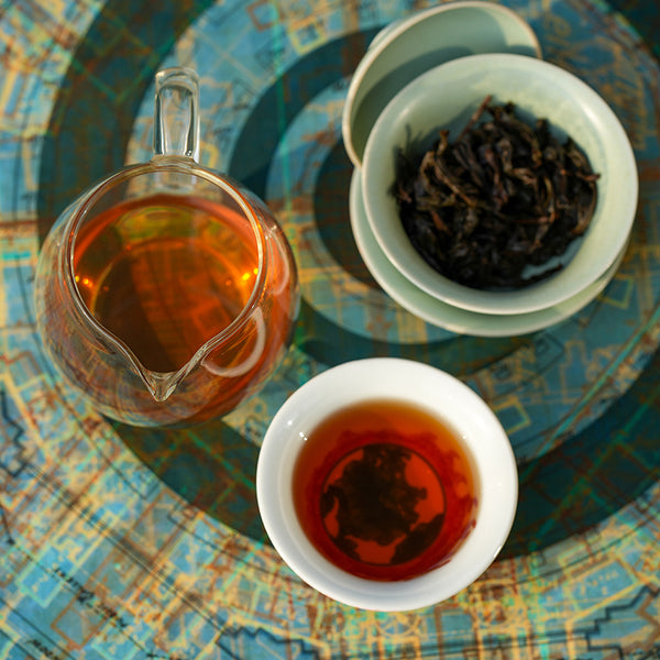 a cup of brewed Heicha, or dark tea