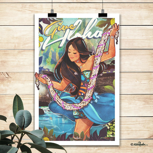 Chica de la isla - 4x4 Pegatina – The Art of Kat Reeder