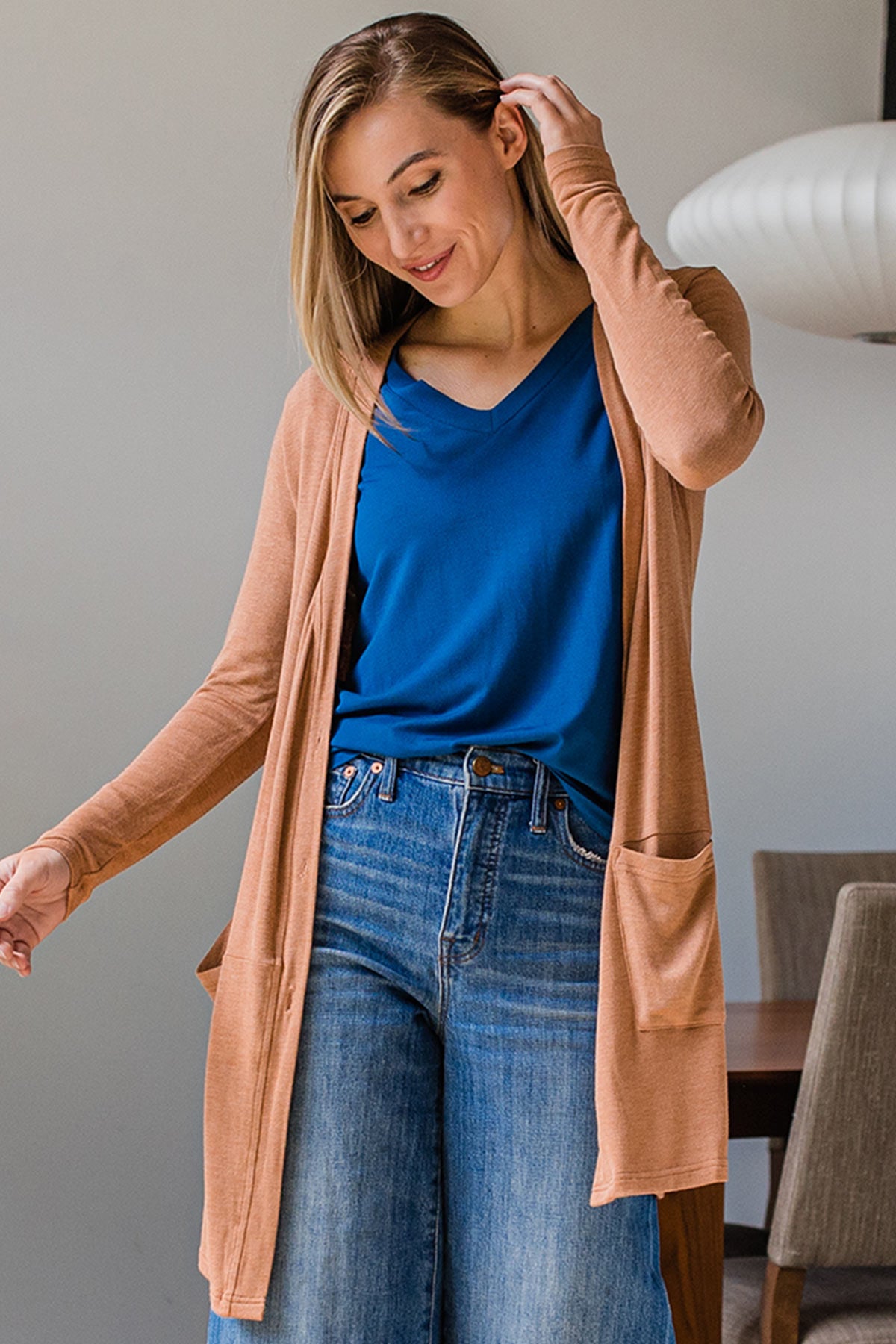 YALA Tatum: Sustainable Bamboo Hi-low Cardigan Wrap Jacket