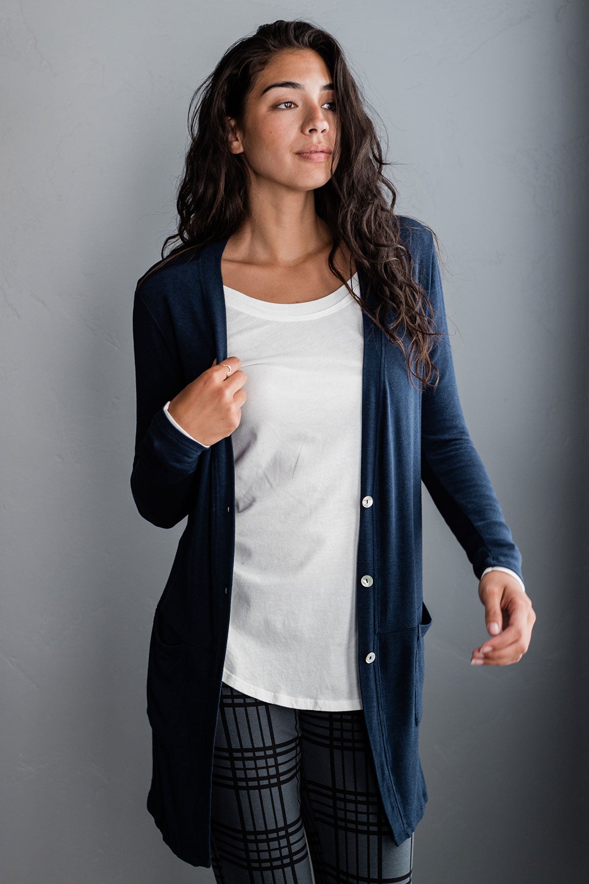 YALA Tatum: Sustainable Bamboo Hi-low Cardigan Jacket Wrap