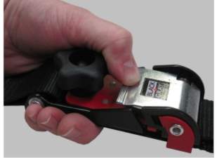 easy-release tie-down strap mechanism