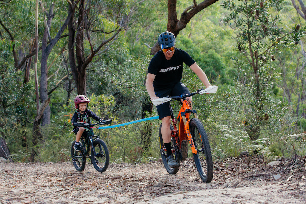 Josh Carlson towing on his giant ebike