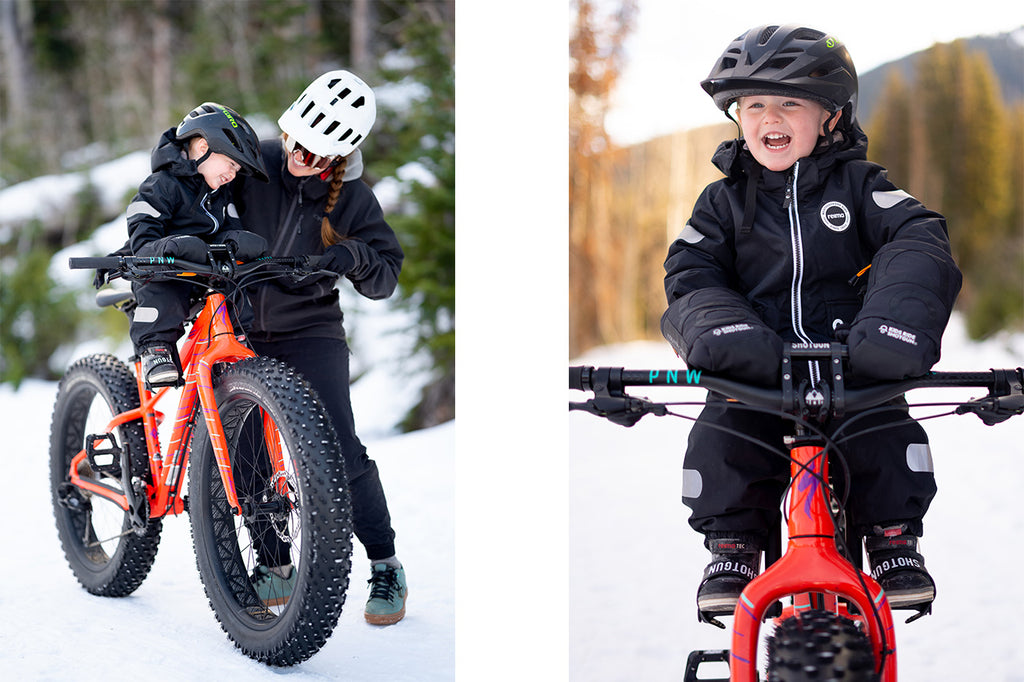 mountain bike kid having fun on the fat bike