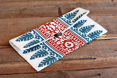 Indian Block Print Placemat Clutch