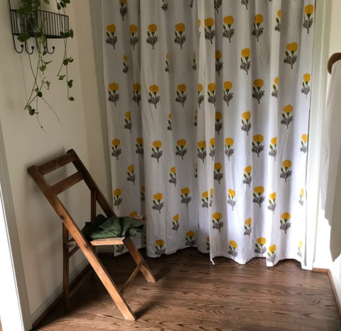Yellow Marigold Organic Cotton Curtains By DesiCrafts
