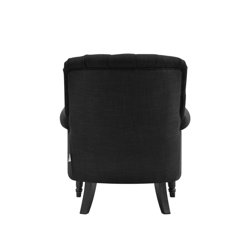 Oneworld Collection armchairs Maurice Buttoned Armchair Charcoal