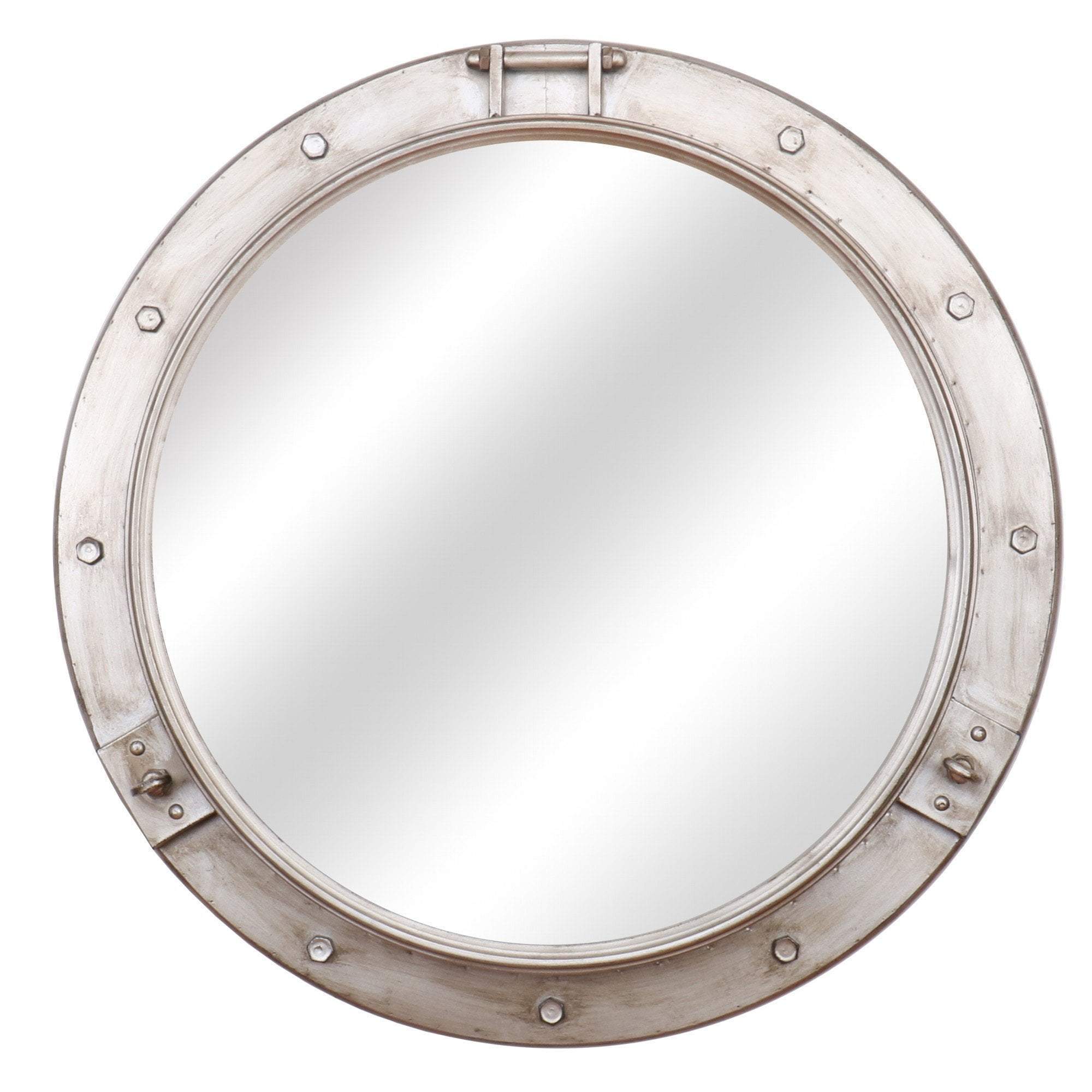 Nelson 72cm Round Nickel Nautical Mirror - Oneworld Collection NZ product image