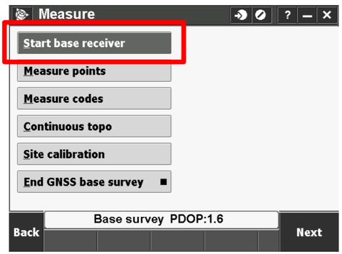 Trimble Access - Start base receiver