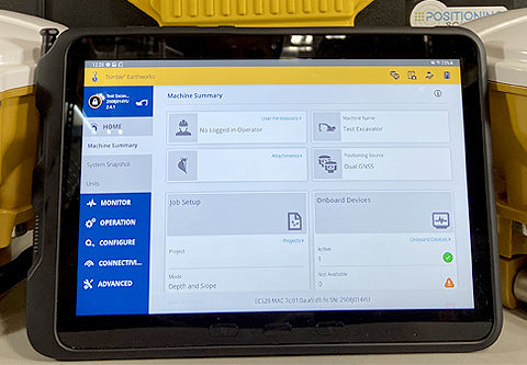 Trimble grade control application running on Samsung Tablet | Positioning Solutions