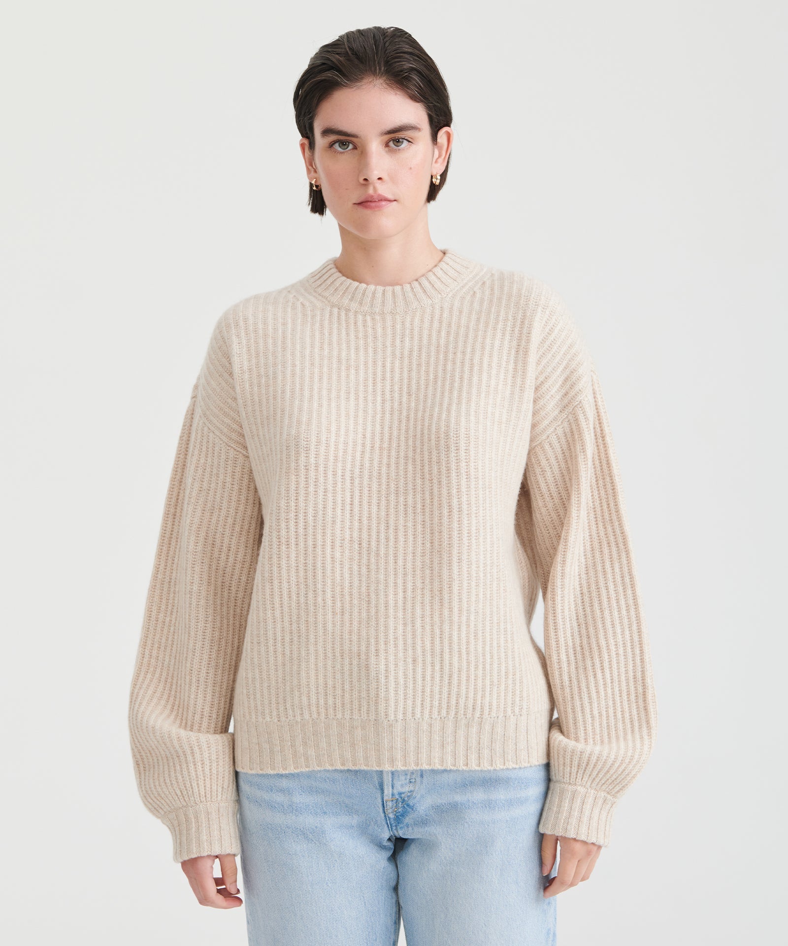 Super Luxe Cashmere Fisherman V-Neck Sweater – NAADAM