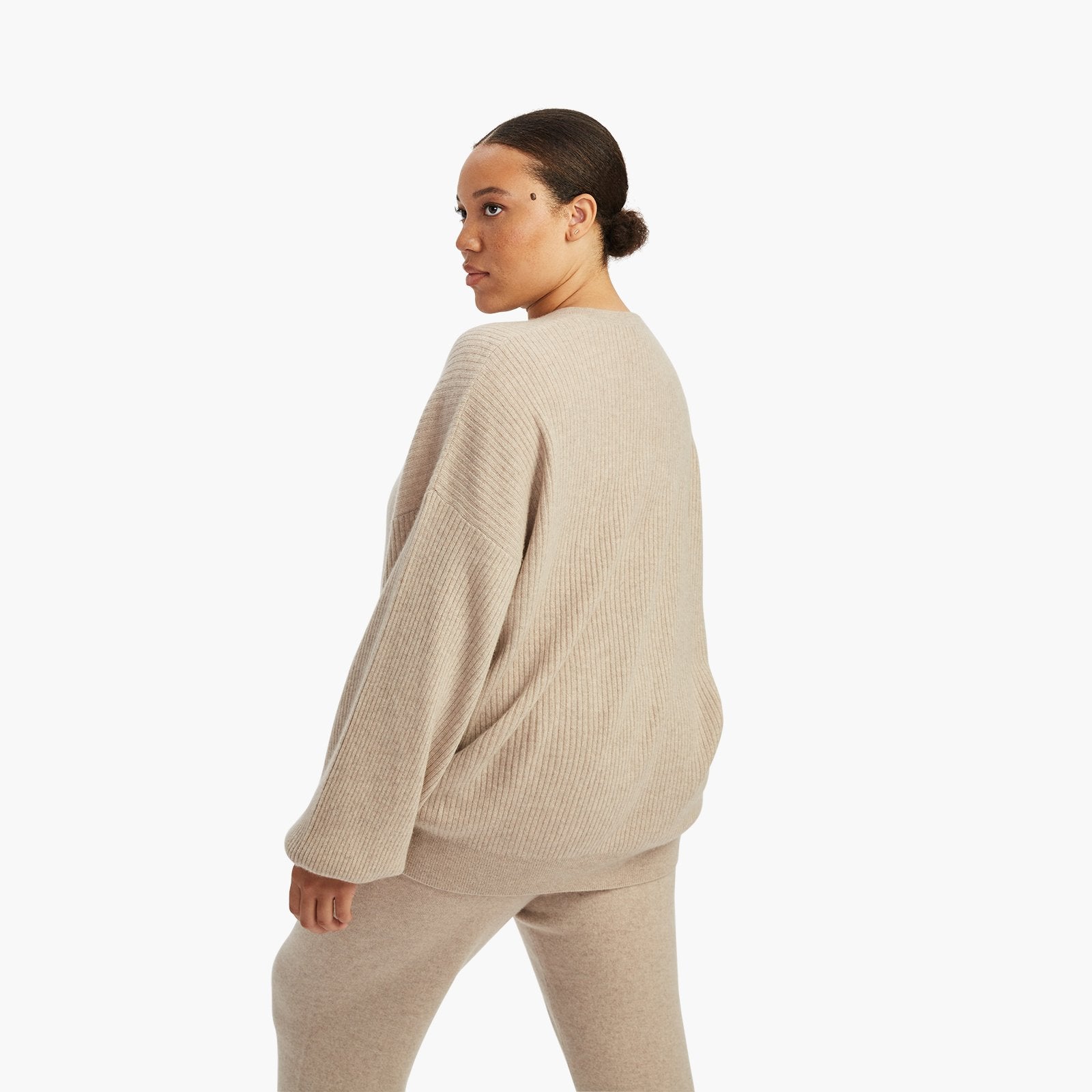 Recycled Cashmere Ribbed Henley