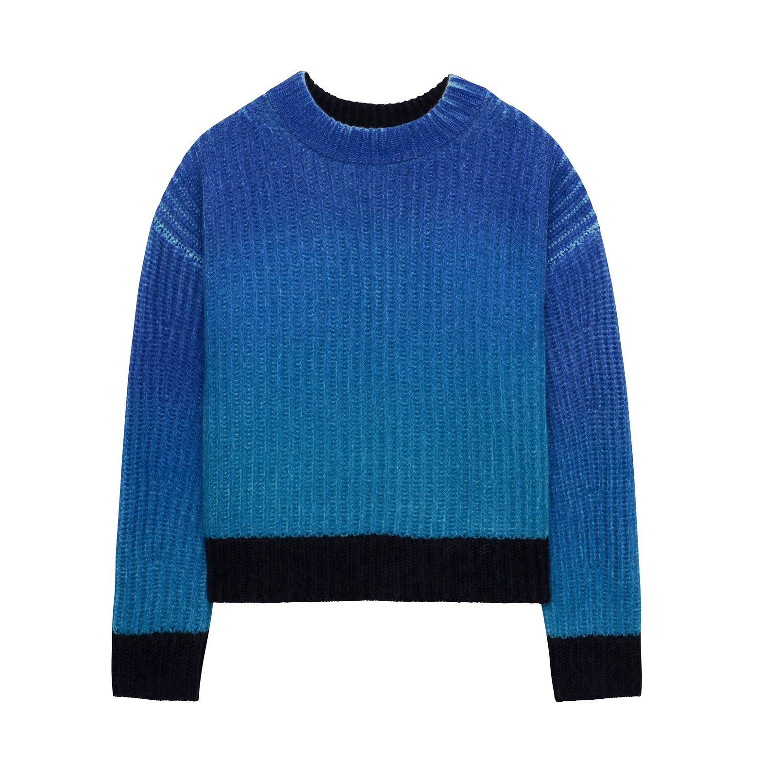 Wool Cashmere Ombre Crewneck Sweater