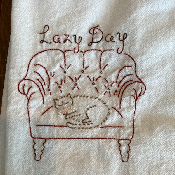 Lazy Day - Embroidered Towel