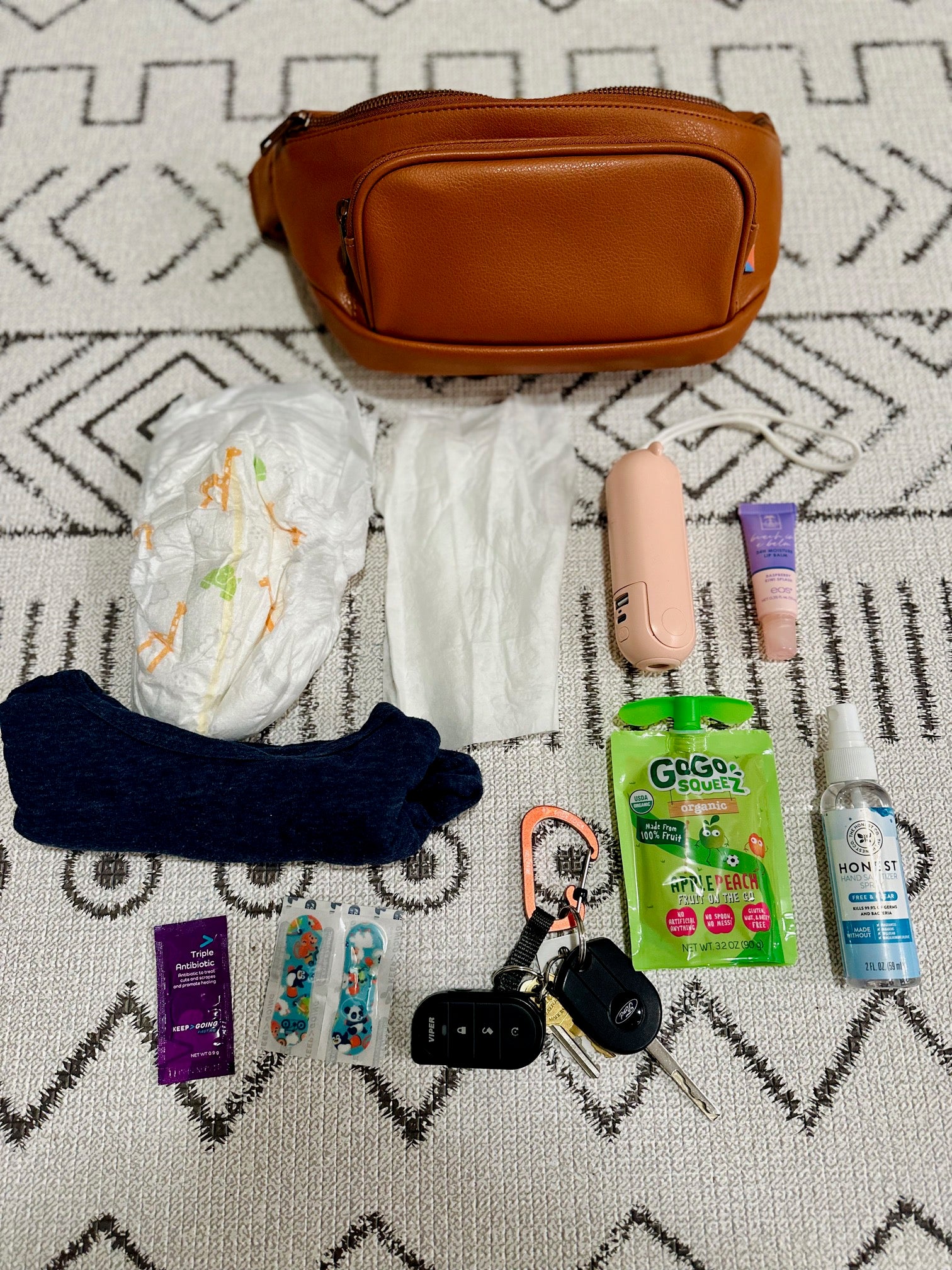 Kibou bag with baby supplies