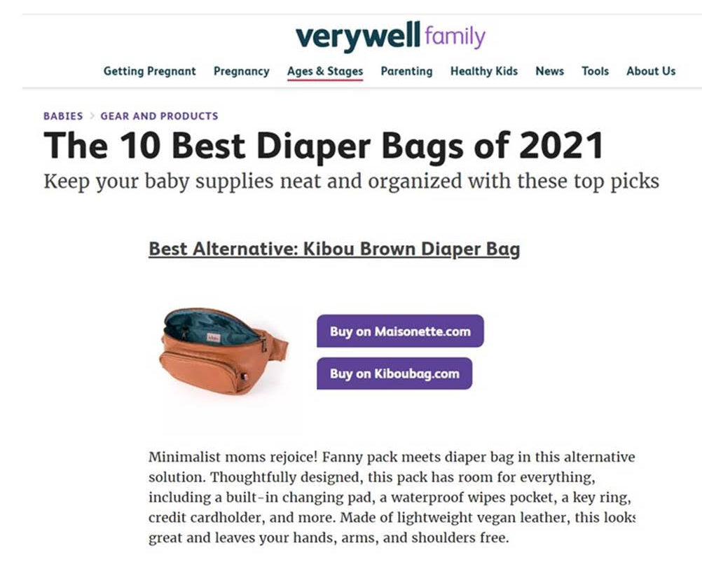 VeryWell Family - The 10 Best Diaper bags of 2021
