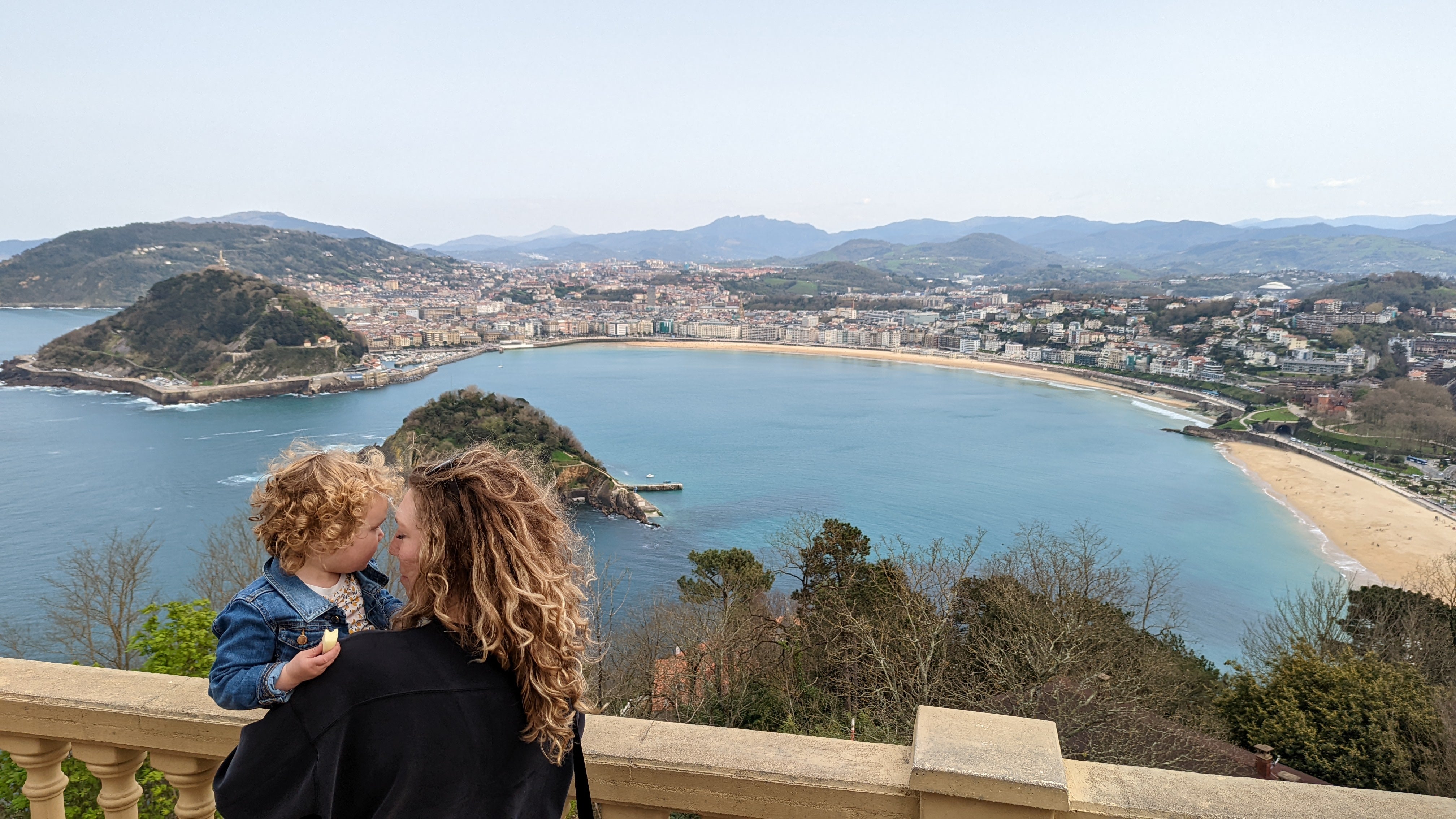 Meghan and her daughter in San Sebastian, Spain