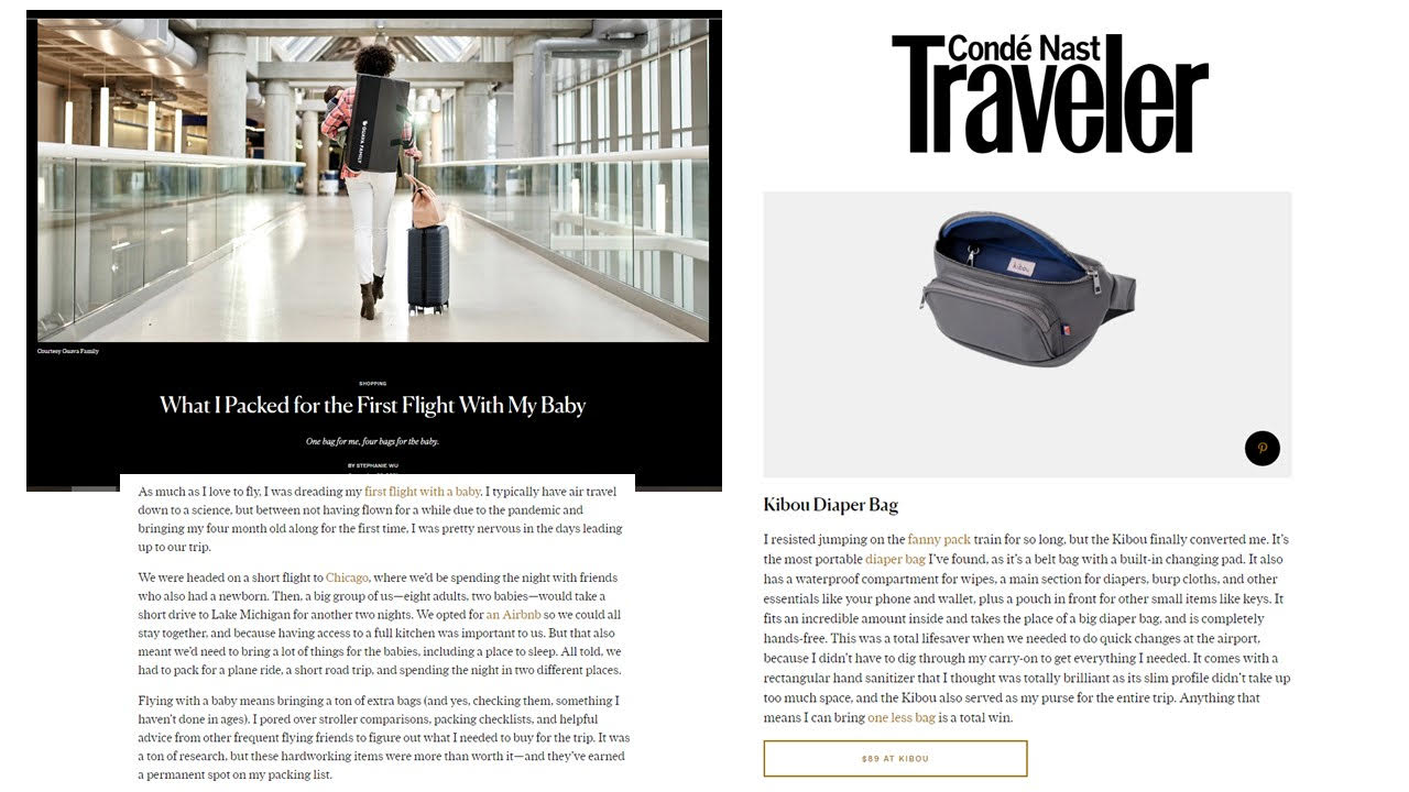 CondeNast Traveller What I Packed for the First Flight With My Baby