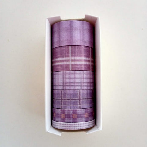 Check Curtain Masking Tape, Purple 628D41