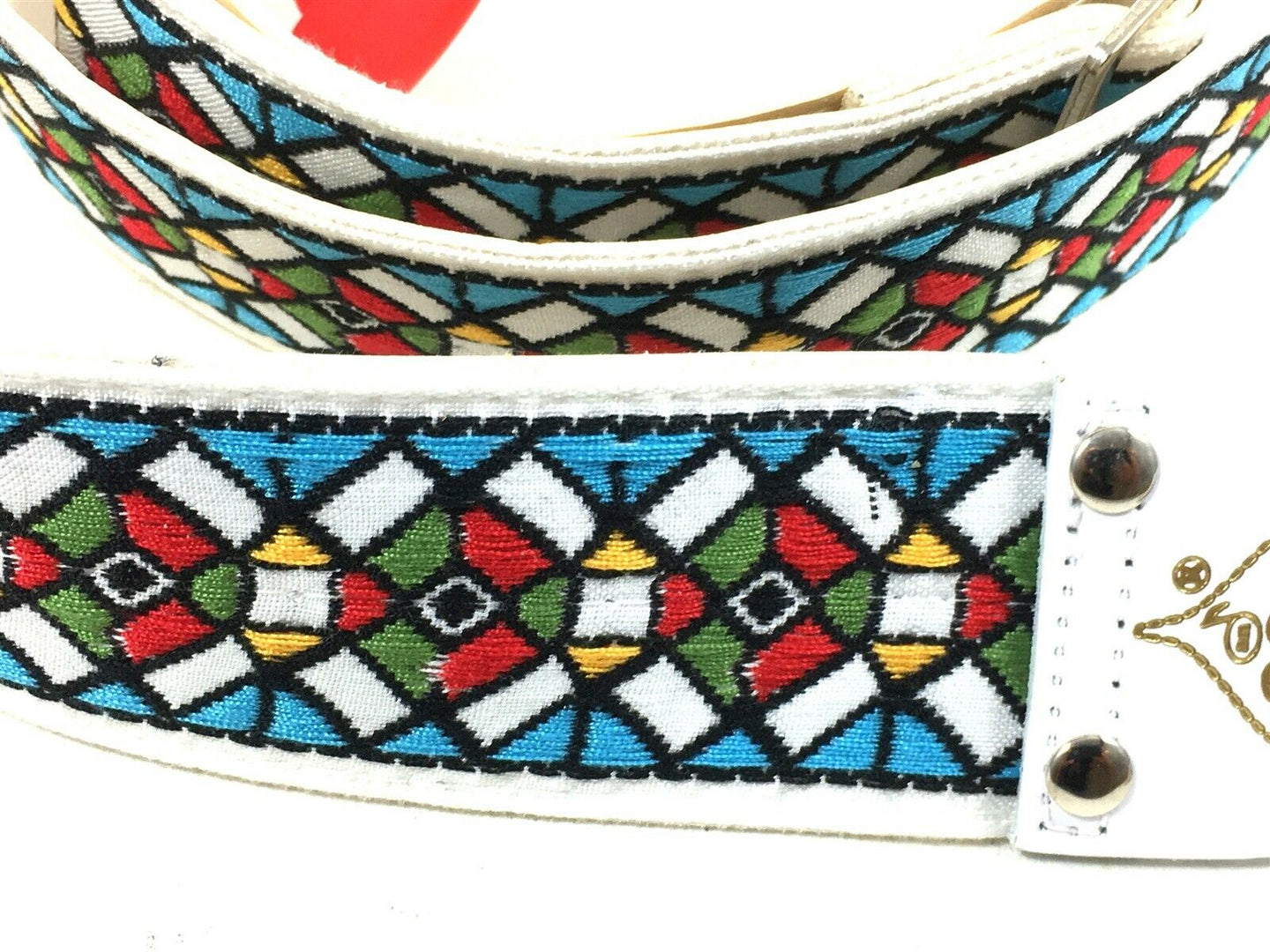 stained glass design guitar strap