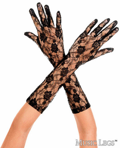 Music Legs Lace Fingerless Gloves