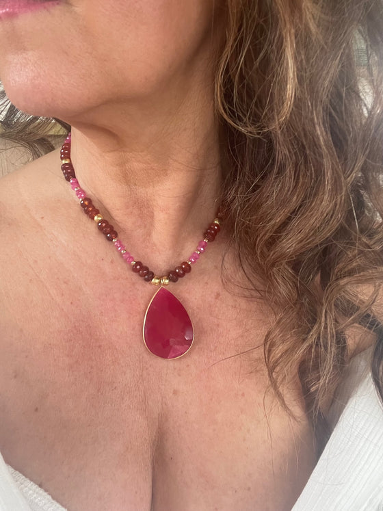 Ruby Gemstone Necklace & Pendant