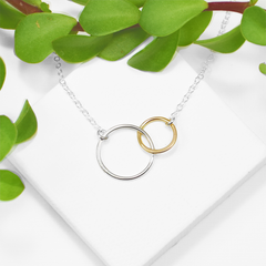 mini linked circle necklace