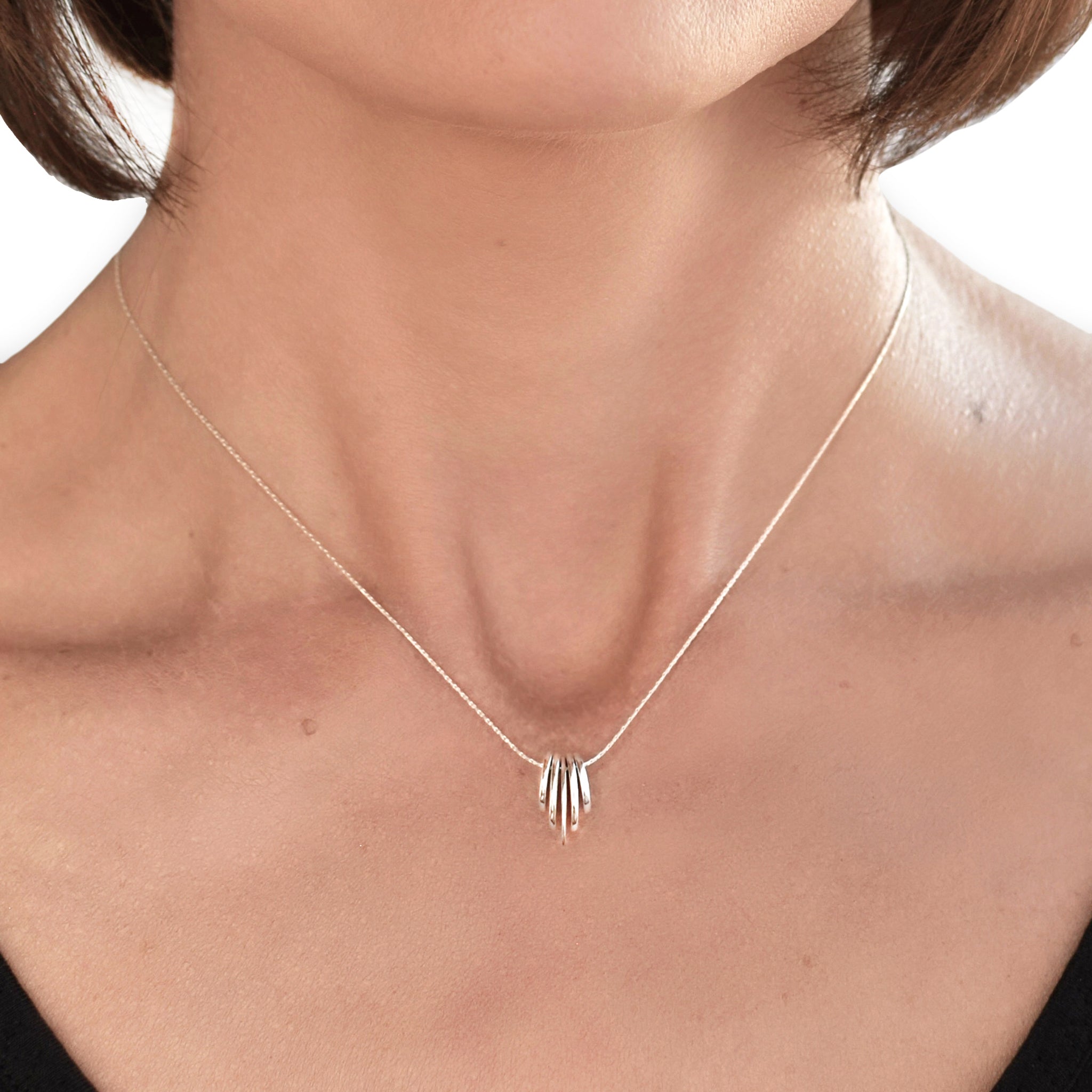 Arbor Sideways Solid Five Leaf Necklace