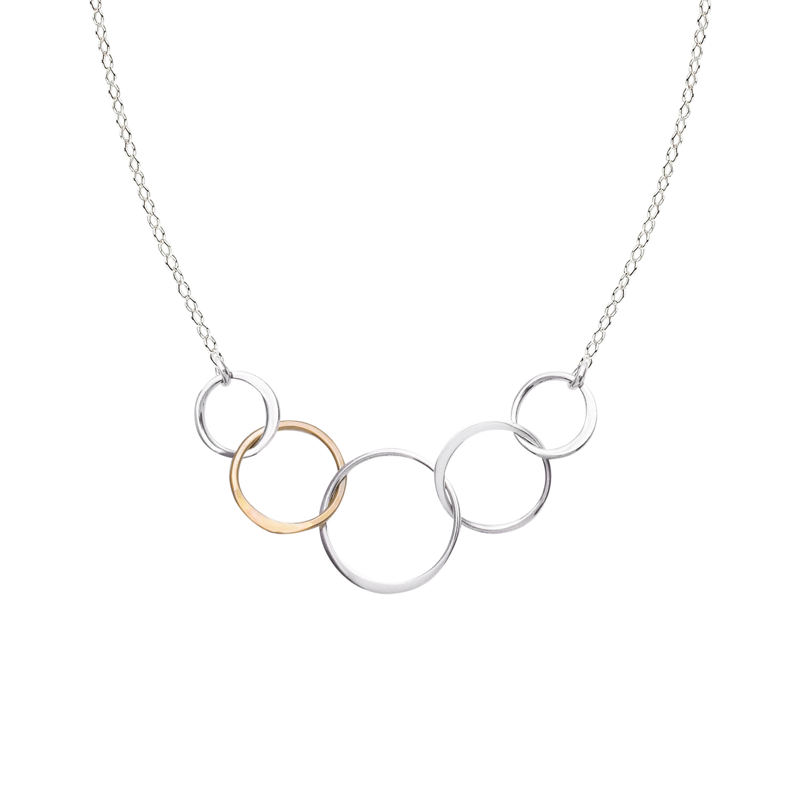 Interlocking Circle Necklace, Linked Rings Necklace, Double Circle Necklace,  Two Circle Gift for Mom Best Friend Sister Bridesmaid Partner - Etsy