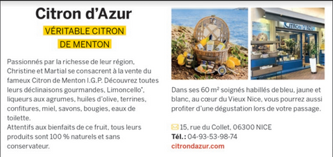 Citron d'Azur dans le guide Gault&Millau à Nice
