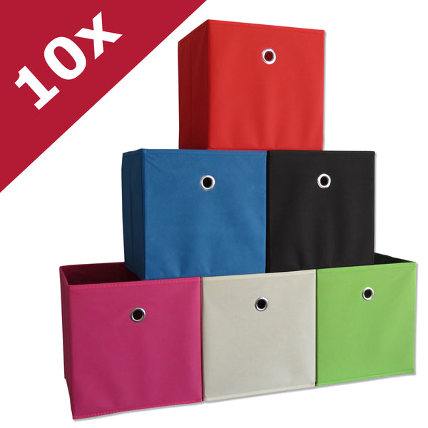 VCM® · 10er-Set Faltbox Klappbox „Boxas“ - mit Deckel · 8 Farben – VCM24