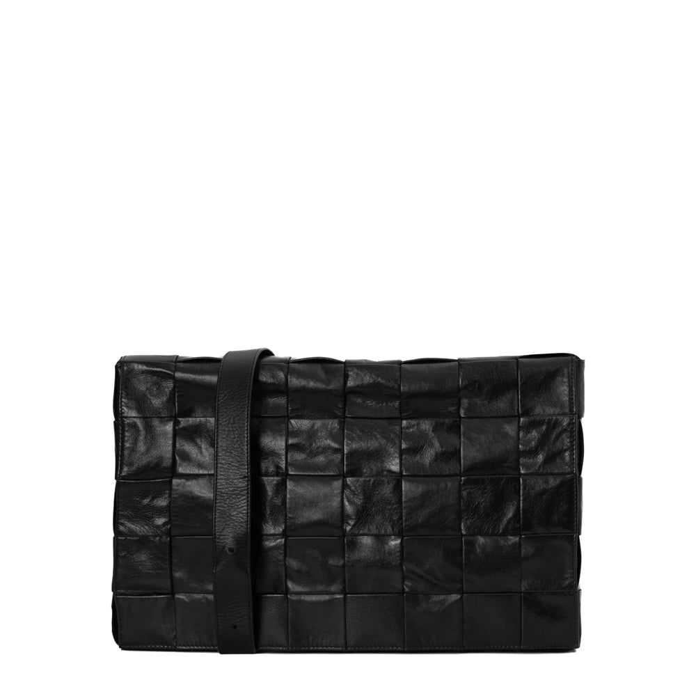 Image of Cassette bag in black leather