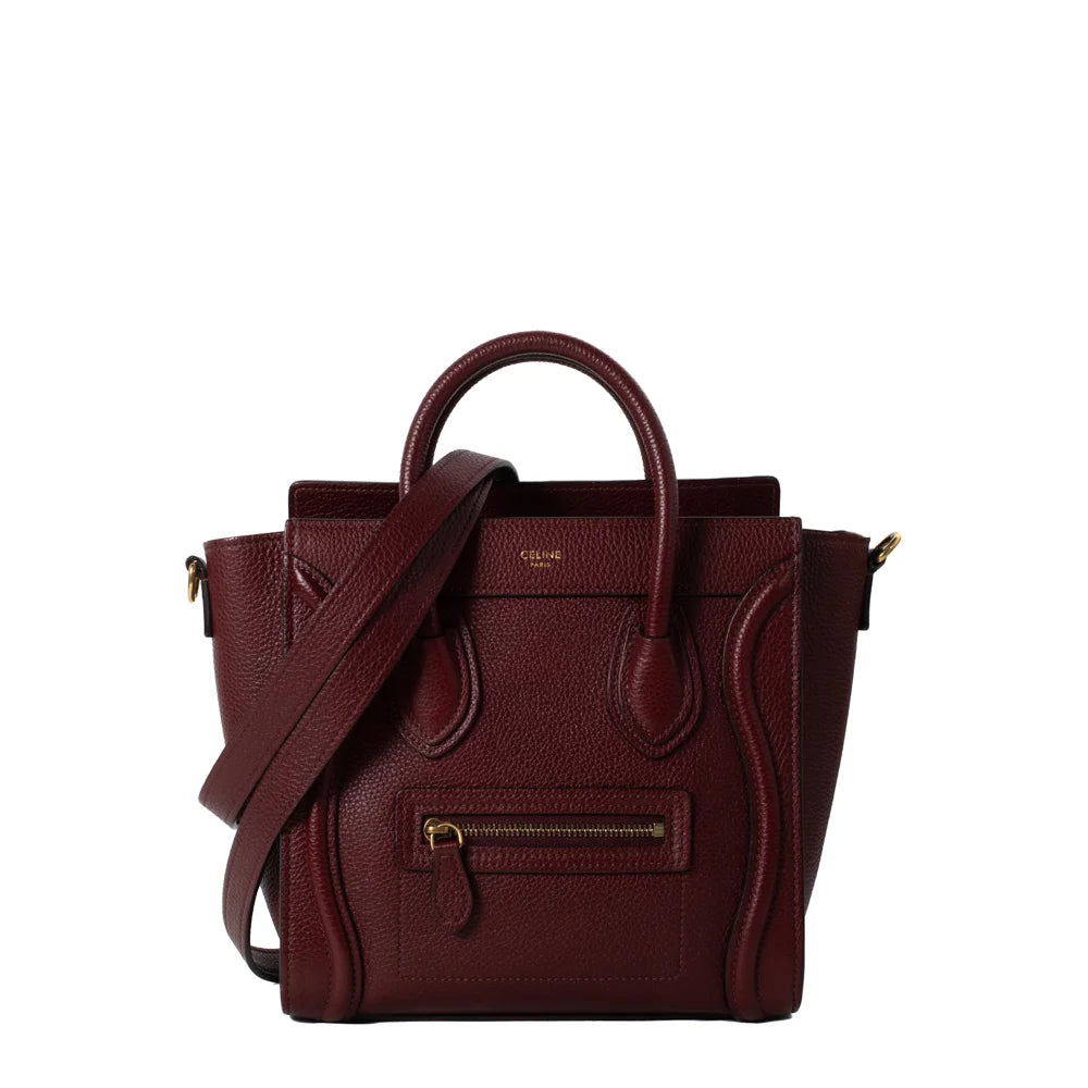 Image of Luggage bag in bordeaux leather