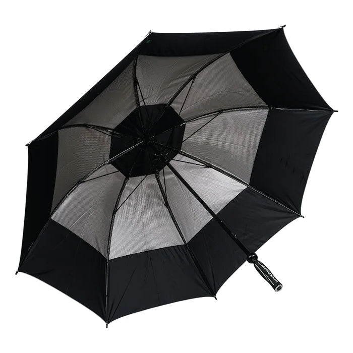 Clifton Hurricane Golf Manual Silver Double Cover Black Umbrella