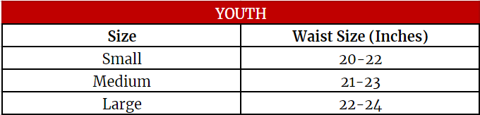 Youth Hockey Pant Size Chart