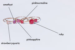 ストロベリークォーツ 10K ブリリアント4リング【Strawberry quartz/10K Brilliant ring (4mm)】