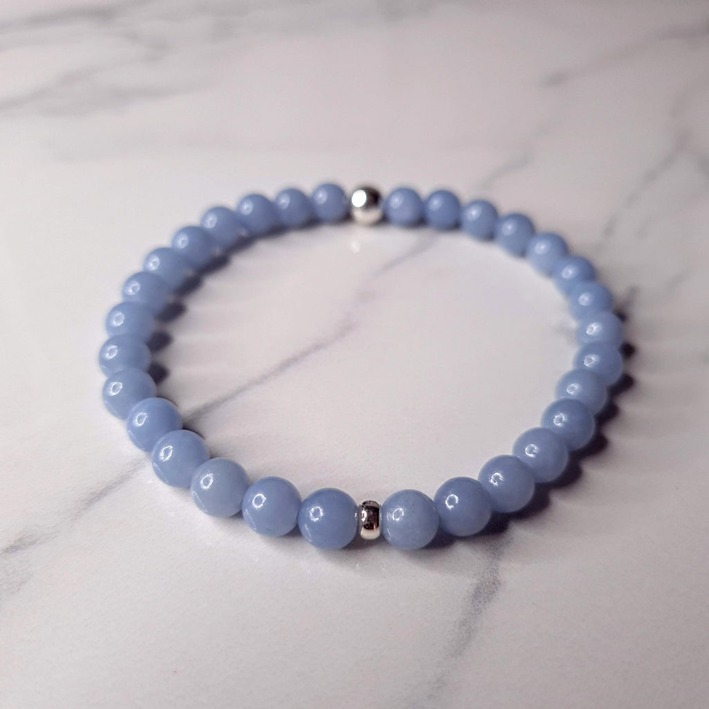 6MM ANGELITE ENERGY GEMSTONE BRACELET – Samayla Jewellery