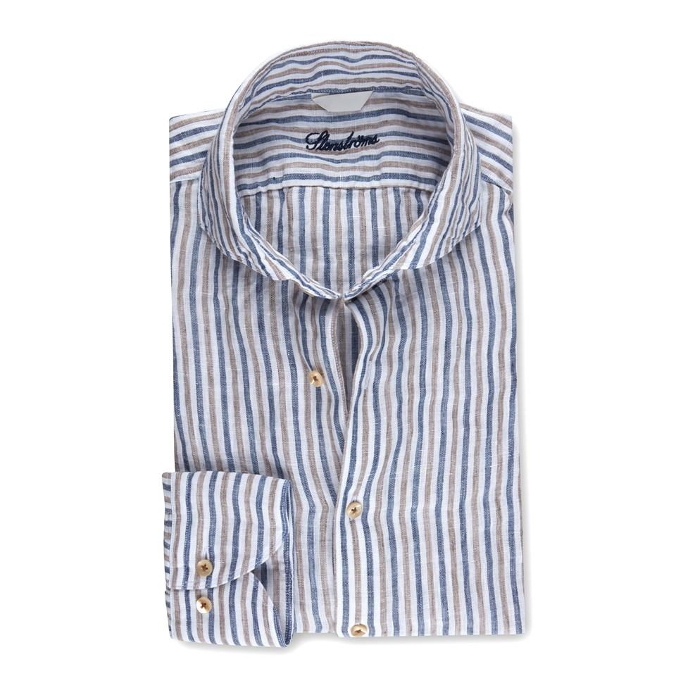 Stenstroms Striped Fitted Body Linen Shirt – Michael Duru Clothiers