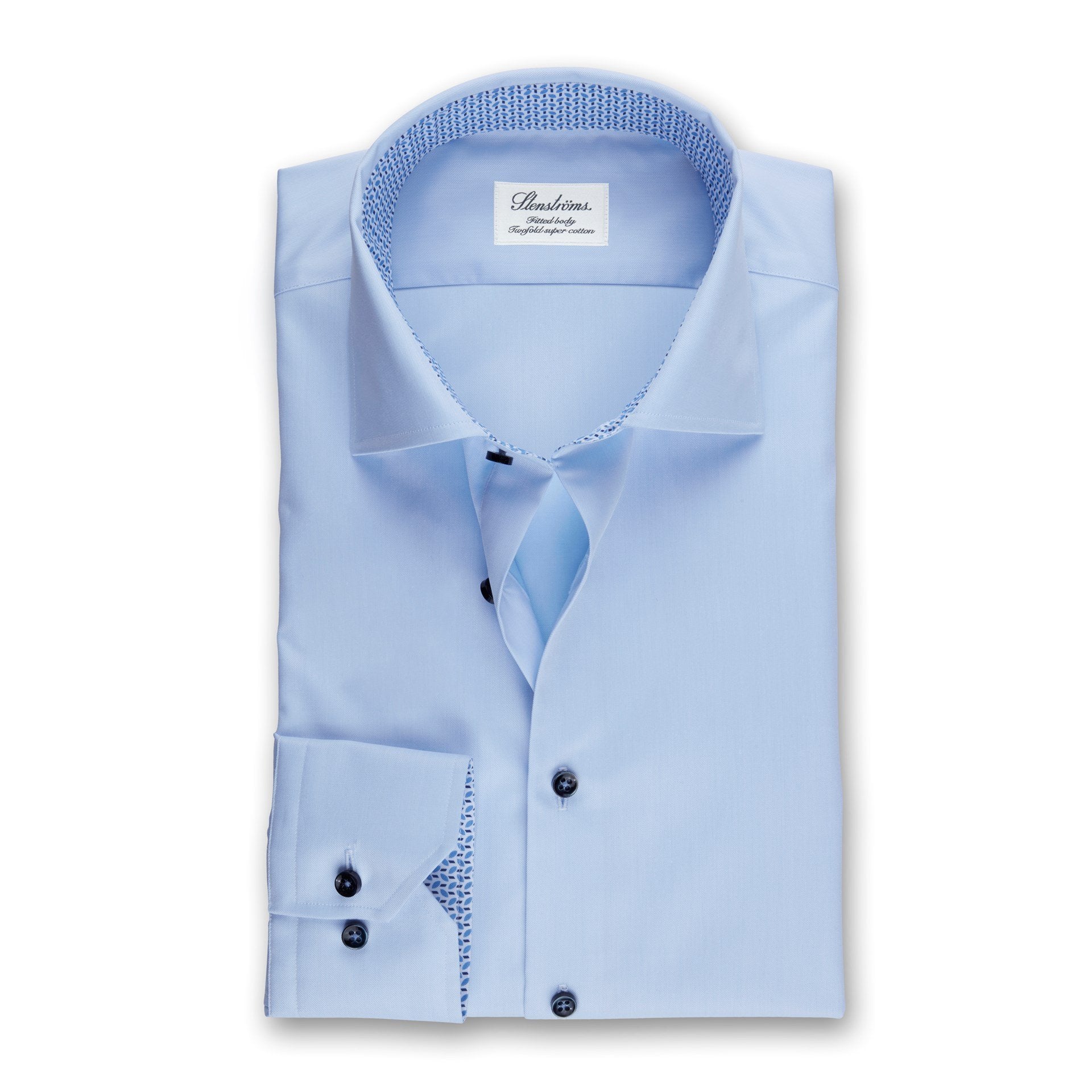 Stenstroms Light Blue Fitted Body Shirt W Contrast – Michael Duru Clothiers