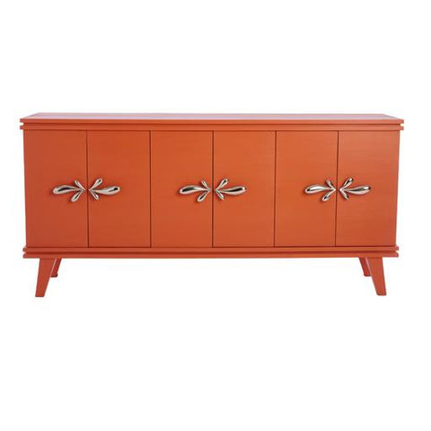 Orange credenza storage cabinet