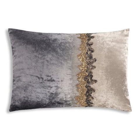 Crushed velvet and metallic sparkle accent pillow