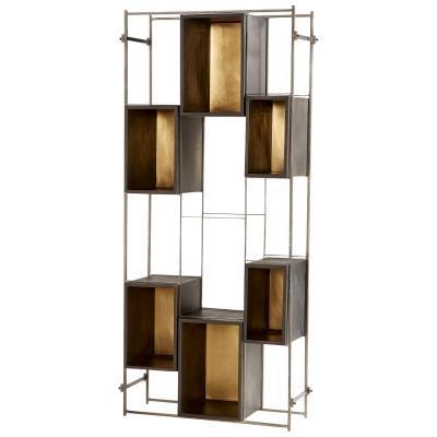 brass and gold etagere