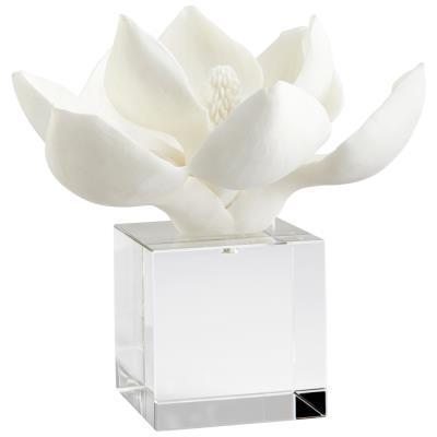 White lotus blossom sculpture