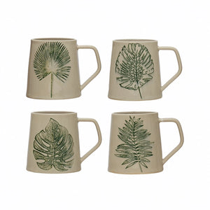 Debossed Leaf Stoneware Mug - Loved Homestead