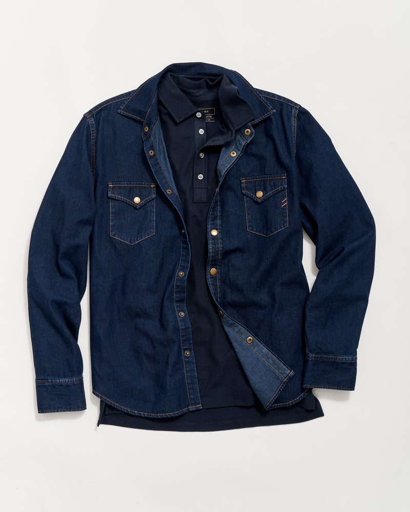 Billy Reid Men's Double Dye Denim Shirt