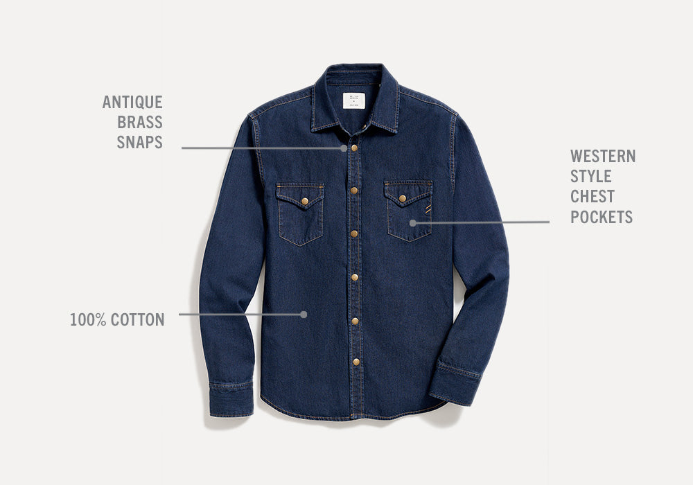 Rockmount Mens Denim 100% Cotton Vintage Bronc L/S Shirt – The Western  Company