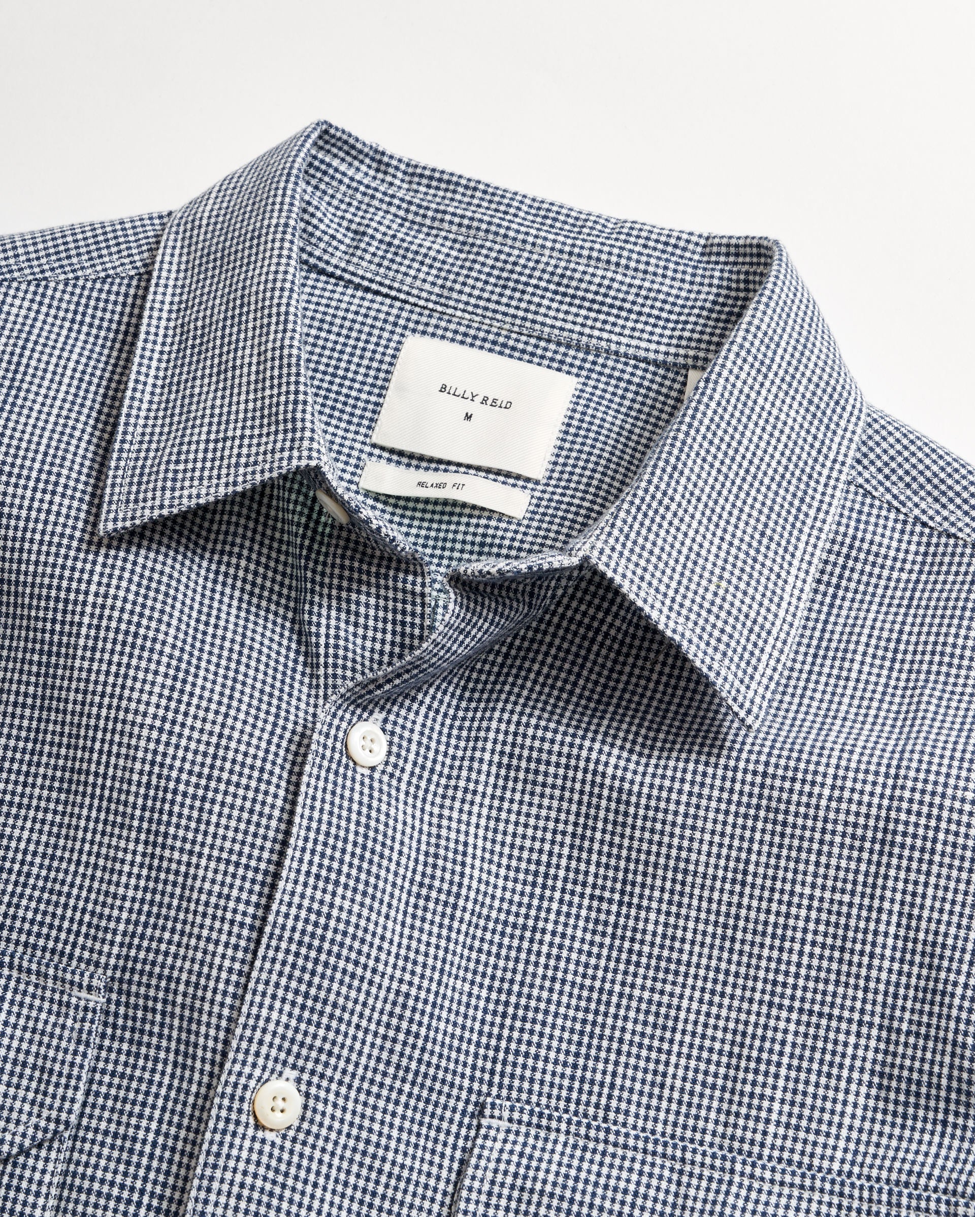 Shop Billy Reid Micro-check Creek Shirt In Carbon Blue