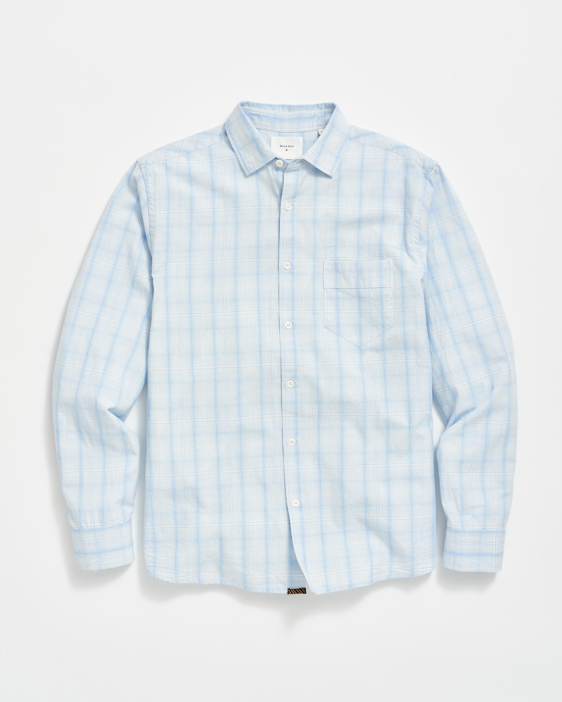 Shop Billy Reid Line Plaid Pickwick Shirt In French Blue