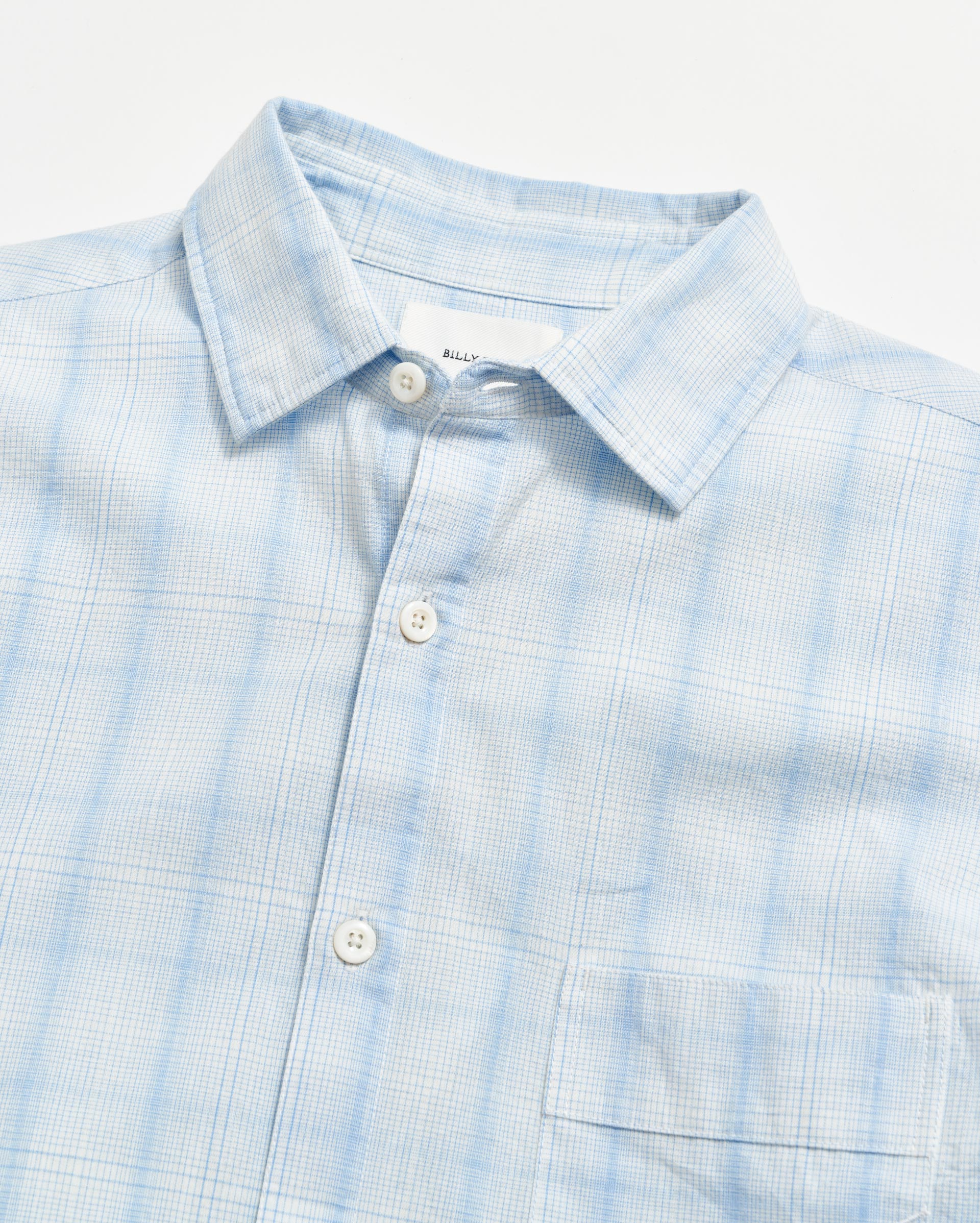 Shop Billy Reid Line Plaid Pickwick Shirt In French Blue