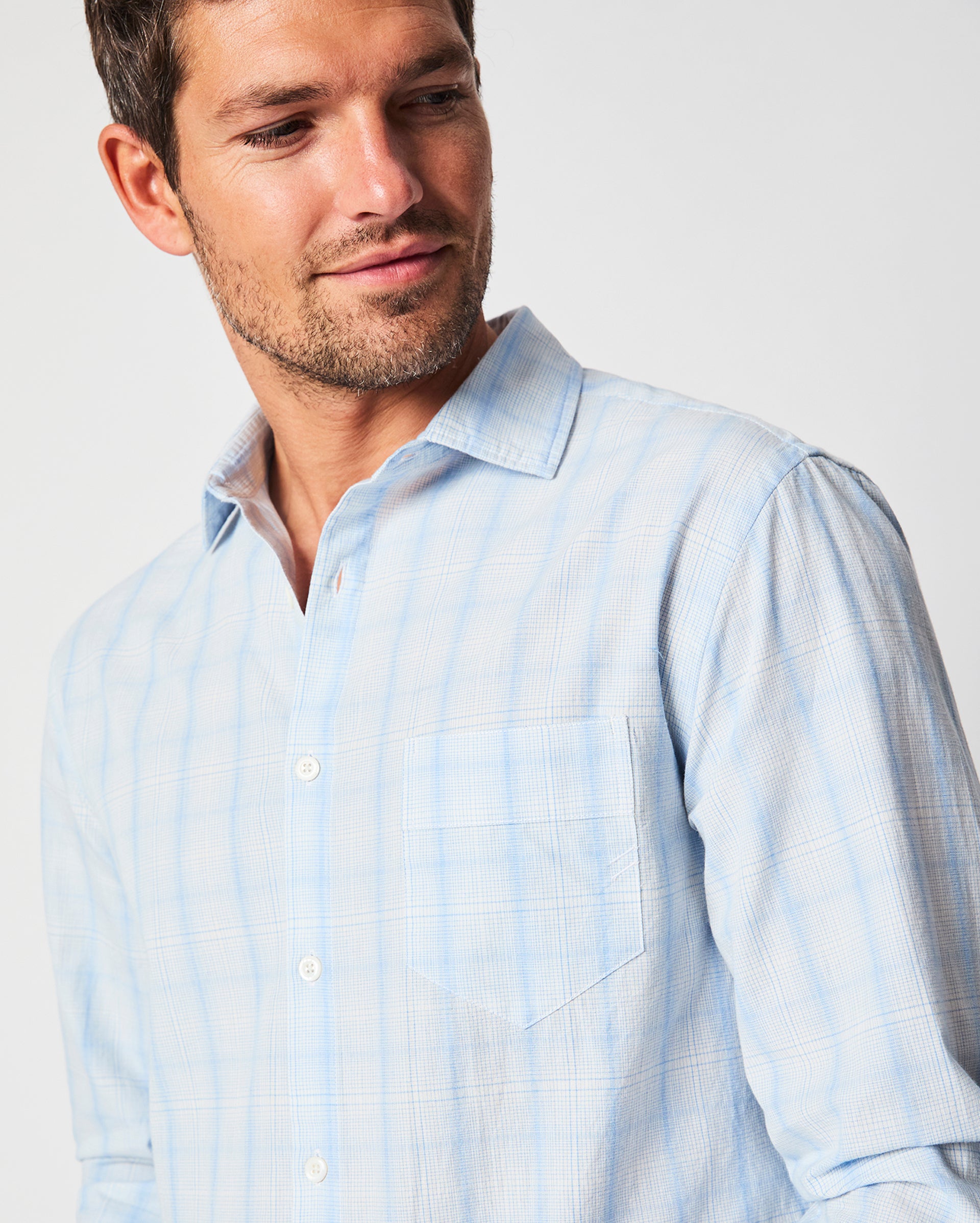 Shop Billy Reid Line Plaid Pickwick Shirt In French Blue
